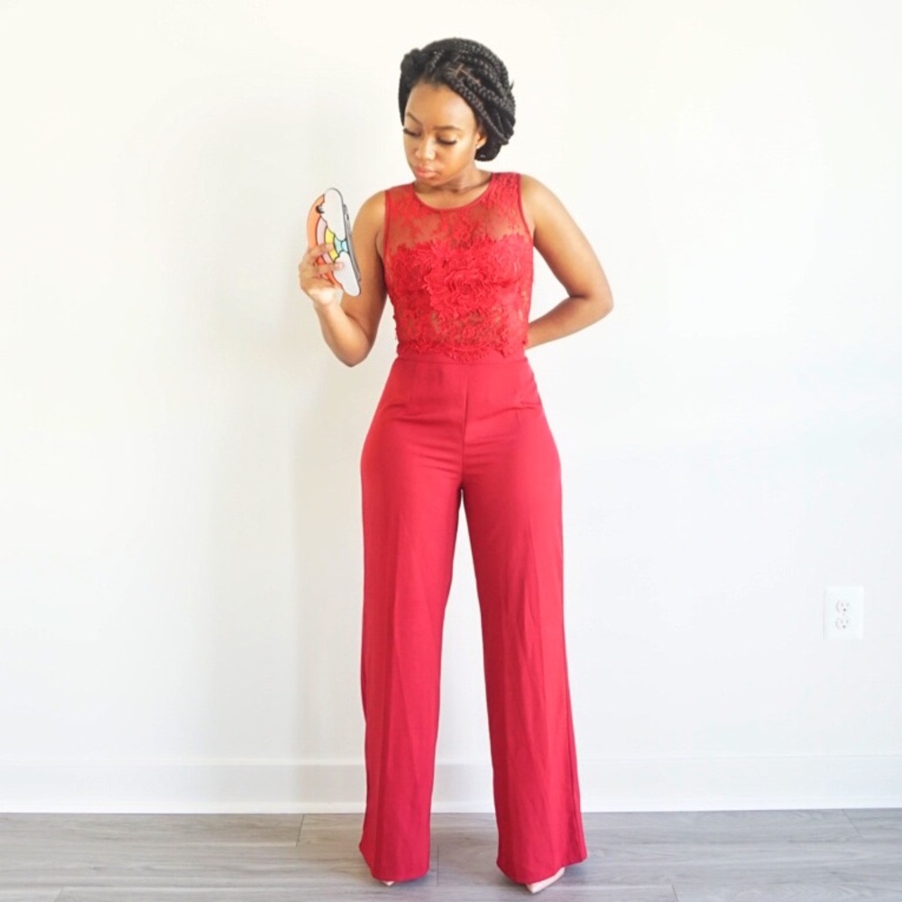 Red Pant Set
